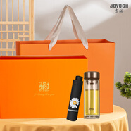 吉佑（JOYOGH）雙層加厚高硼硅耐男女士帶茶隔居家休閑商務(wù)辦公車載杯子套裝禮盒 吉佑套裝A5 300ml 1只