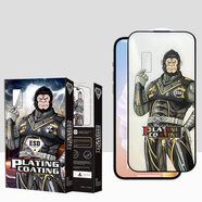 適用蘋(píng)果17PROMAX高清鋼化膜iphone16手機貼膜電鍍防指紋15Pro 黑猩電鍍+防塵（10張一盒 蘋(píng)果15Pro