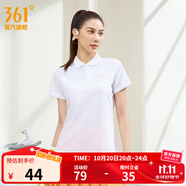 361°運(yùn)動(dòng)翻領(lǐng)t恤2025年春夏季新款休閑透氣短袖情侶POLO衫開學(xué)季 【女款】本白 S