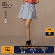 Teenie Weenie小熊女裝半身裙25夏新款清新甜美條紋學(xué)院風(fēng)蓬蓬短裙 藍色 XS