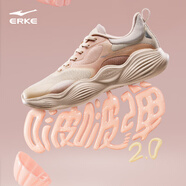 鴻星爾克（ERKE）跑鞋女款新款軟彈減震跑步鞋防滑運(yùn)動(dòng)鞋子啵啵彈2.0 水霧橙粉/粉刷灰 39碼