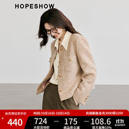 紅袖小香風(fēng)短外套冬季2024新款女裝高級(jí)肌理感正肩圓領(lǐng)輕熟氣質(zhì)上衣 霧金016 L