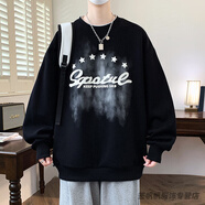 瓊斯先生2025新款長(cháng)袖t恤男春秋季青少年潮流潮牌衛衣初中高中學(xué)生打底衫T 181黑色 L 100-120斤可穿