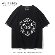洛必達(dá)博德之門3游戲周邊純棉T恤阿斯代倫D20骰子數(shù)學(xué)公式短袖男 黑色4 M