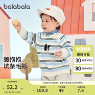 巴拉巴拉嬰兒針織衫女童薄毛衣男童套頭秋裝秋裝可愛時尚 藍白色調(diào)00481 73cm