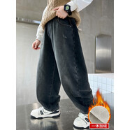 貝孩趣男童加絨牛仔褲秋冬款2025新款兒童裝冬季一體絨加厚褲子大童冬裝 圖片色 120 碼(建議身高110-120厘米) 