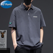 A21funb短袖t恤男夏季高端純棉半袖重磅體恤簡(jiǎn)約大碼運(yùn)動(dòng)ins潮牌男裝上衣 深灰色 XL