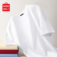 名創(chuàng)優(yōu)品（MINISO）2025夏季純棉短袖T恤男特級(jí)潮流百搭休閑打底上衣男大碼簡約體恤 【100%全棉 舒適親膚】白色(純色) M 170 (30天質(zhì)量問題全額退)