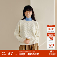 森馬毛衣女冬寬松時尚氣質(zhì)圓領(lǐng)針織衫優(yōu)雅千鳥格套頭衫女裝內(nèi)搭 白色調(diào)00311 L