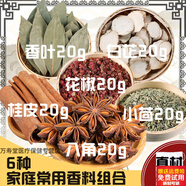 北京同仁堂香料調料大全八角桂皮香葉組合花椒小茴香草果做菜調味料鹵料家用 A組6種香料組合各20g 共120g