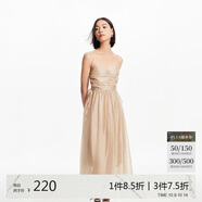 VEROMODA 連衣裙24夏季新款時尚褶皺飄帶名媛甜美法式吊帶長裙女32427A031