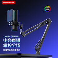 紐曼（Newmine）ZM09E 懸臂支架 電腦麥克風(fēng)收音麥 游戲電競直播電容麥克風(fēng)K歌 USB降噪話筒 臺式筆記本電腦桌面麥