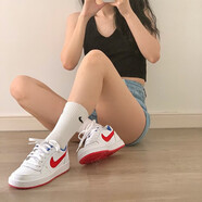 耐克（NIKE）官方艦店女鞋Court Borough Low簡(jiǎn)版空軍一號休閑鞋輕便低幫板鞋 DM2420-164/白紅美國隊 35.5