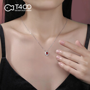 T400紅寶石項(xiàng)鏈女925銀吊墜時(shí)尚輕奢小眾設(shè)計(jì)生日禮物送女友老婆
