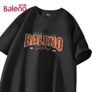 班尼路（Baleno）t恤男夏季重磅220g純棉美式潮流青少年運動(dòng)休閑寬松字母短袖上衣
