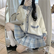 杰婭芙（JIEYAFU）甜美套裝2024年新款秋冬襯衫開衫毛衣女軟妹日系學院風學生校服 (單件)毛衣開衫 均碼 S