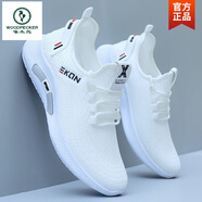 啄木鳥(niǎo)男鞋夏款透氣運(yùn)動(dòng)鞋跑步休閑鞋輕便網(wǎng)鞋2025新款百搭小白鞋 2029白色 40 標(biāo)準(zhǔn)尺碼