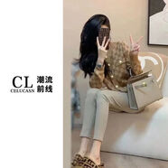 潮流前線(xiàn)反季清倉秋冬修身顯瘦小腳牛仔時(shí)尚潮流百搭九分褲KAWF1638 淺灰色(加絨   ) 25 (70-85斤)