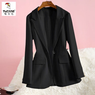 啄木鳥(niǎo)小西裝外套2025新款白色西裝女顯瘦時(shí)尚西服長(cháng)袖職業(yè)春秋休閑上衣 黑色 L 120斤以?xún)?
                                         title=