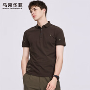 馬克華菲【金線(xiàn)刺繡】短袖POLO衫男2025夏季新款潮酷港風(fēng)時(shí)尚翻領(lǐng)上衣 可可棕色316 L /175
