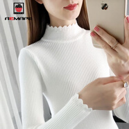 AEMAPE半高領(lǐng)打底衫女2025春秋冬季時(shí)尚緊身針織衫女上衣短款毛衣紅色 白色 S