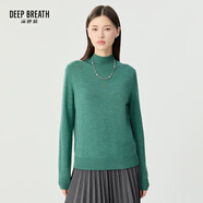深呼吸DEEP BREATH女裝可機(jī)洗純羊毛打底針織衫女A300962 孔雀綠 L (4碼)