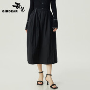 哥弟（GIRDEAR）女裝花苞設(shè)計(jì)褶皺肌理背心半身裙套裝女1300977 1200377 經(jīng)典黑-半裙 M (3碼)