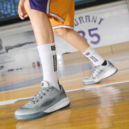 艾弗森籃球鞋男低幫戰靴  春夏全黑球鞋減震防滑耐磨學(xué)生運動(dòng)鞋 1121淺灰 37