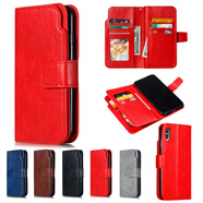 適用iphone14/13PRO手機殼7plus手機翻蓋插卡錢(qián)包XSMAX蘋(píng)果保護套 紅色 iPhone 5/5S