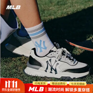 MLB男女情侶撞色增高網(wǎng)面休閑跑步鞋運動(dòng)老爹鞋春夏新款 紐約洋基隊/黑色 40.5