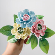景德鎮(zhèn)ins風(fēng)創(chuàng)意北歐現(xiàn)代簡約家居裝飾品冰淇凌花瓶陶瓷迷你花瓶 大荷花隨機(jī)一朵【不含花瓶】 冰淇凌花瓶【爆款】【陶瓷花及花瓶可以自由搭配】