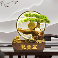 水源工坊假山流水噴泉客廳桌面擺件循環(huán)水辦公室循環(huán)水景擺件喬遷開業(yè)禮品 H30075特大（不帶霧）