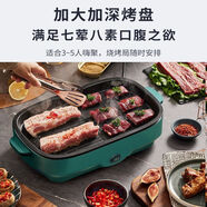 德國全自動(dòng)烤肉盤(pán)電烤盤(pán)家用不粘電燒烤爐烤肉串機室內輕煙電烤鍋 S+級速熱 水晶綠丨半價(jià)最后一天 特長(cháng)26公分【不粘不糊】適1-5人