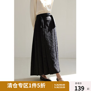 獨(dú)束大碼女裝中式簡約大氣浪漫馬面裙女春裝新款微胖mm氣質(zhì)典雅女裙 水墨黑 XL (尺碼：3) 拍前和客服確認(rèn)尺碼
