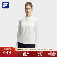FILA 斐樂官方女子針織長袖上衣2024春季新款防曬加絨健身運(yùn)動(dòng)長T 綸度白-WT S 160/80A/S