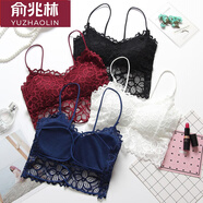 俞兆林性感全蕾絲裹胸抹胸內衣女防走光美背打底少女文胸吊帶小背心女 502蕾絲短款-白色1件 均碼 （80-130斤）