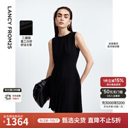 朗姿【三醋酸Basic衣櫥】法式輕禮服白色連衣裙夏新款裙子高級感 黑色 M