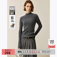 LILY【100美麗諾綿羊毛】秋裝新款女裝修身百搭半高領(lǐng)針織衫 509深灰 L