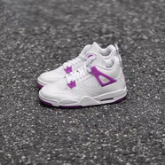 耐克（NIKE）【極速發(fā)貨】 AIR JORDAN 4 AJ4 GS 女款喬4飛人系列女子籃球鞋 FQ1314-151 白紫 38
