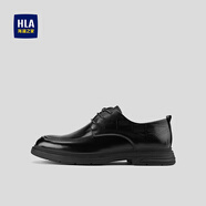 海瀾之家（HLA）皮鞋男26新款系帶舒適透氣商務(wù)正裝鞋子男HSXSD5F027A 黑色花紋27 39 (245mm)