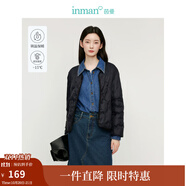 茵曼（INMAN）輕薄簡約無領(lǐng)短款羽絨馬甲女士2024新款可內(nèi)搭可外穿薄款外套 黑色 M