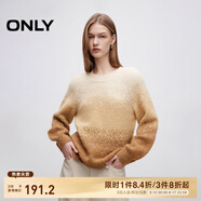 ONLY秋冬柔軟舒適漸變燈籠袖圓領(lǐng)毛衣針織衫女|124313008 C12 沙色 2XL (180) 96A