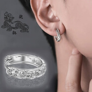 玖長(cháng)時(shí)99純銀貔貅耳扣男士款國潮中國風(fēng)耳飾單只個(gè)性男款銀耳釘耳環(huán) 單只款 足銀