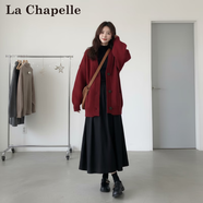 拉夏貝爾（La Chapelle）巨好看的韓系早春冬裝日一整套ootd小香風(fēng)紅色毛衣兩件套裝女 兩件套裝 L