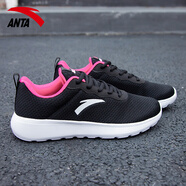 安踏（ANTA）女鞋春季網(wǎng)面透氣運動(dòng)鞋女秋季輕便軟底跑步鞋子女戶(hù)外旅游休閑鞋 黑/洋紅（熒光）/安踏白 38
