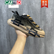 卡帝樂(lè)鱷魚(yú)（CARTELO）男鞋春季新款潮流漸變休閑鞋2025新款潮男國(guó)潮風(fēng)厚底增高老爹鞋子 駝色 41 運(yùn)動(dòng)鞋42拍41