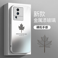 彩繪師 適用vivoiQOONeo8/10/9SPro+手機殼創(chuàng)意玻璃neo7se/6se/5s硅膠防摔硬殼保護套網(wǎng)紅簡約楓葉男女款 iQOONeo7/7se/競速【冰川銀】立體感玻璃
