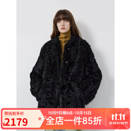 付智恩晨霧童話 進(jìn)口托斯卡納半卷皮草外套高級(jí)質(zhì)感立領(lǐng)皮毛一體 經(jīng)典黑-長款 M