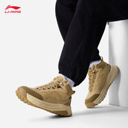 李寧冬季新品星途2男女同款加絨加厚中底保暖中幫潮流休閑鞋 U245-5咖喱黃/黃棕色 42