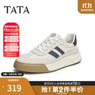 他她（TATA）男士阿甘男鞋復(fù)古德訓(xùn)鞋男運(yùn)動(dòng)休閑鞋厚底板鞋小白鞋PCB01AM5 QDR01AM4米/灰/藍(lán) 43